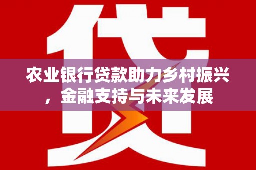 开江农业银行贷款助力乡村振兴，金融支持与未来发展