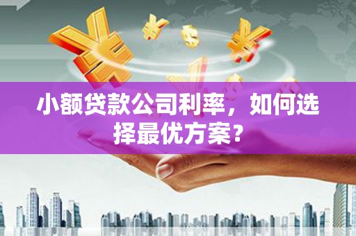开江小额贷款公司利率，如何选择最优方案？