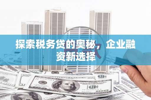 开江探索税务贷的奥秘，企业融资新选择