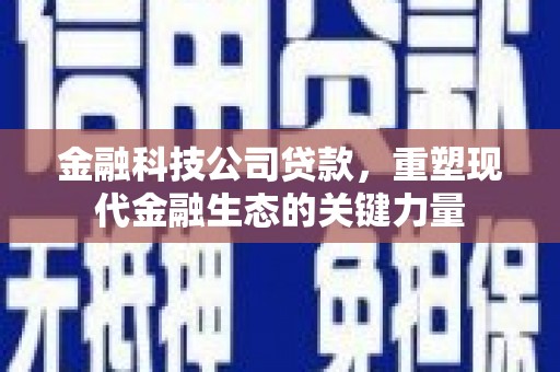 开江金融科技公司贷款，重塑现代金融生态的关键力量
