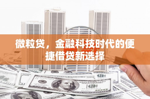 开江微粒贷，金融科技时代的便捷借贷新选择